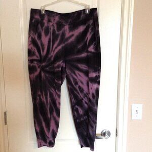 Torrid Women's Casual Knit Joggers Purple Black Tie Dye Stretchy Size 1 Comfy
